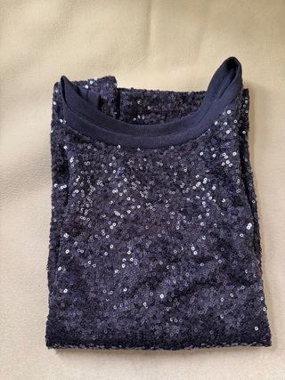 Top lentejuelas negro. Talla S