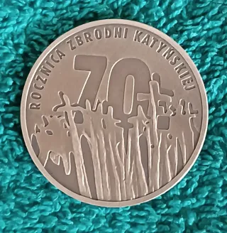 Moneda 10 Zloty Plata 925 Masacre de Katyn