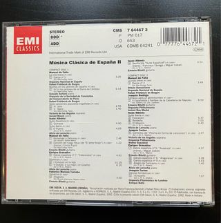 CD Musica Classica di Spagna II - EMI Classics