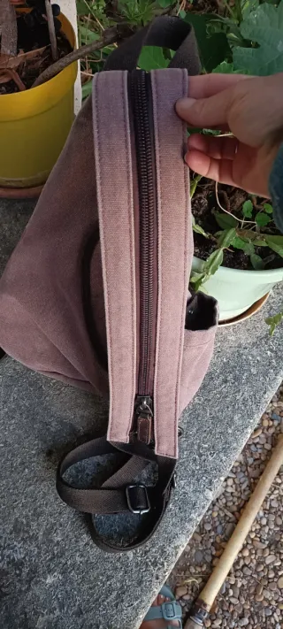 Bolso de hombro de lona