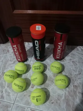 Lote 8 pelotas pádel Head y Kuikma