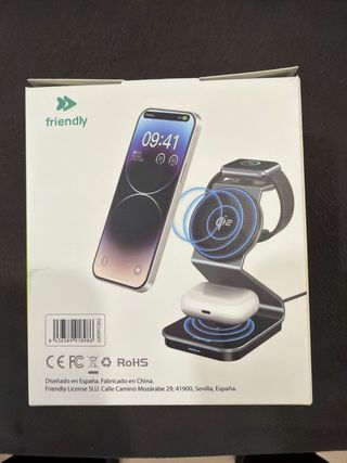 Cargador 3 en 1 Friendly iPhone, Watch