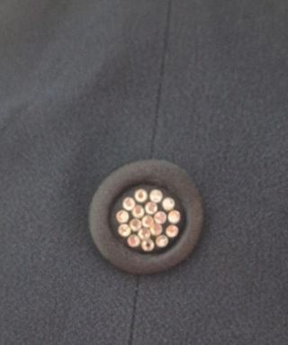 Top elegante blu taglia 42 bottoni strass