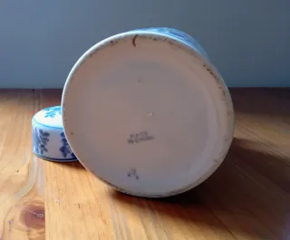 Tibor porcelana china vintage azul y blanco