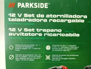 Atornillador + Accesorios + 2 Baterías PARKSIDE