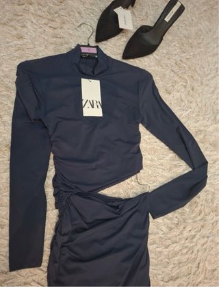Abito lungo Zara blu navy