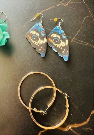 Pendientes largos bisutería multicolor