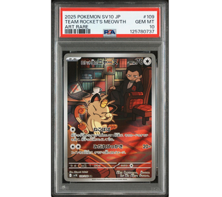 PSA 10 Team Rocket´s Meowth #109-Japonés