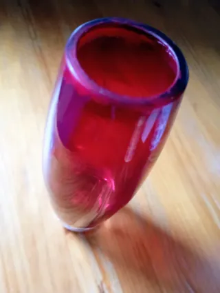 Jarrón Murano Vintage Rojo Cristal