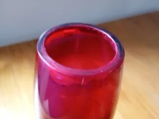 Jarrón Murano Vintage Rojo Cristal