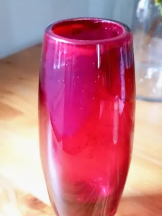 Jarrón Murano Vintage Rojo Cristal