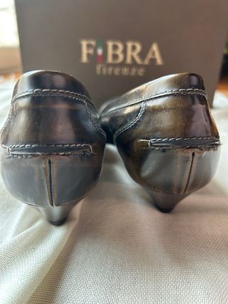 Zapatos Fibra Firenze Tacón Bajo Italianos