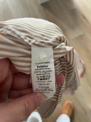 Camisa Carolina Herrera Rayas Marrón Talla S