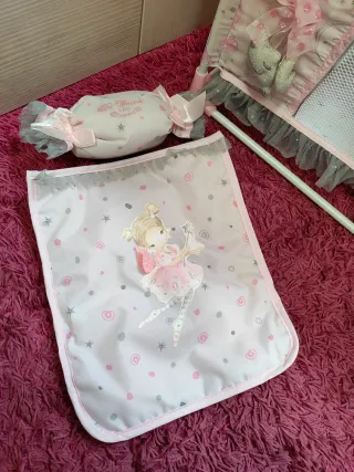 Parque Cuna Cambiador Muñecas Rosa