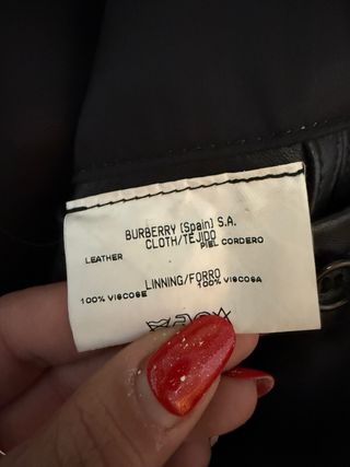 Chaqueta de cuero Burberry Negra