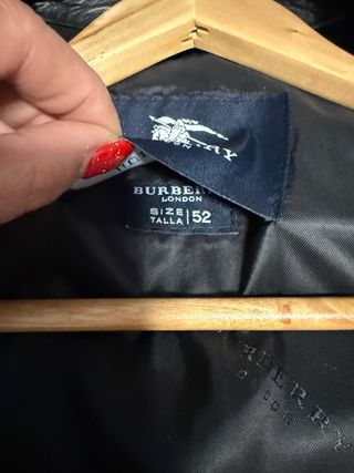 Chaqueta de cuero Burberry Negra
