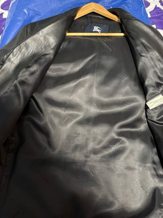 Chaqueta de cuero Burberry Negra