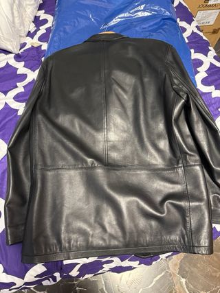 Chaqueta de cuero Burberry Negra