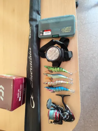 Combo Eging Caña + Carrete Calamar