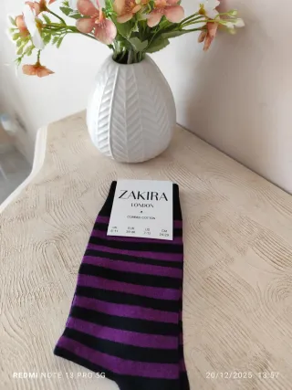 Calzini Zakira a righe viola e neri taglia 39-46