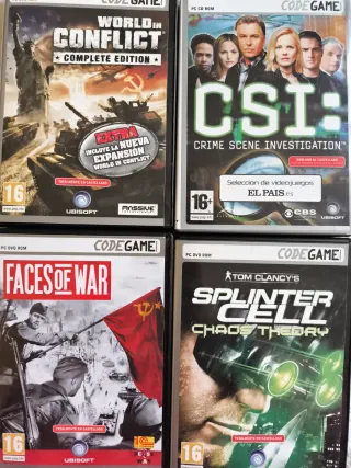 16 VIDEOJUEGOS DVD PC CRIMEN, GUERRA, BELICAS,