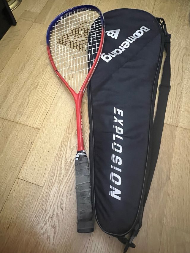 Raqueta de tenis/squash roja y azul Explosion