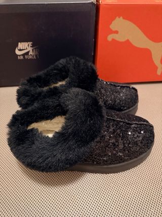 zapatos para invierno negros con lentejuelas