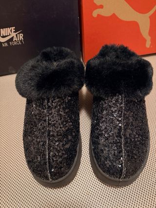 zapatos para invierno negros con lentejuelas