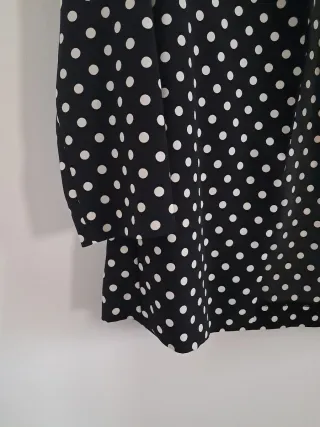 Sobrecamisa Americana fina lunares negra talla S