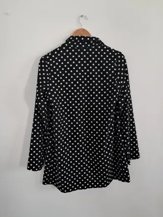 Sobrecamisa Americana fina lunares negra talla S