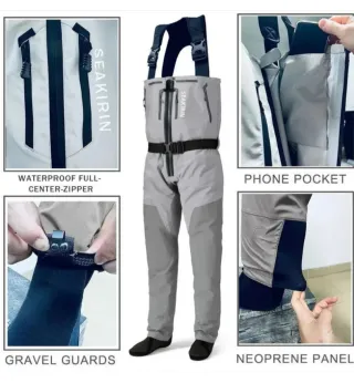 SEAKIRIN Botas de Pesca Impermeables Gris TALLA XL