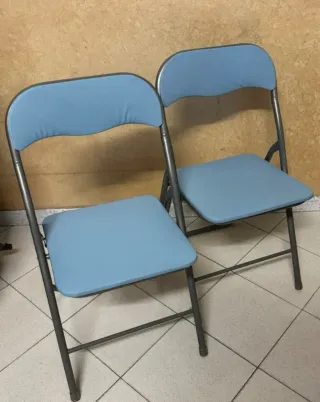2 Sedie Pieghevoli Blu/Grigie