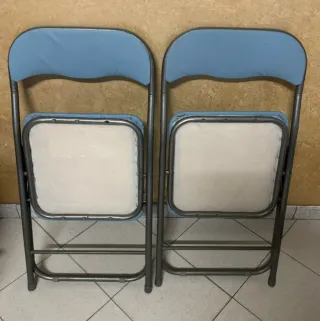 2 Sedie Pieghevoli Blu/Grigie
