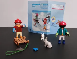 Playmobil niñas con trineo