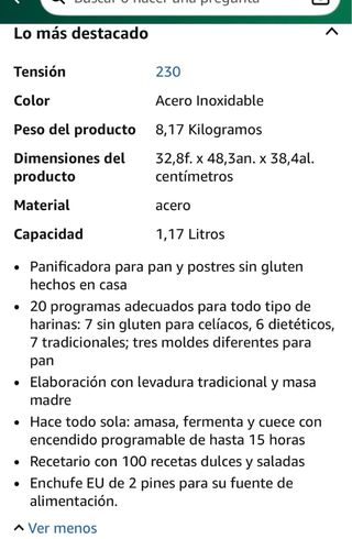 Panificadora Imetec Zero Glu Celíaco
