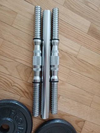 Pesas Proiron 2.5kg x 4 + Barras + Mancuernas