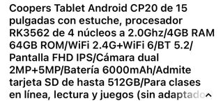 Tablet Coopers Nueva Sin Abrir