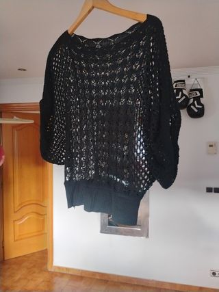 Camisa de punto calado talla única