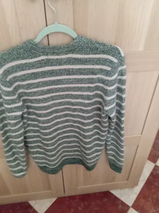 Jersey hombre rayas verde y blanco