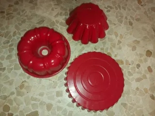 Set Moldes Repostería Rojo y Blanco