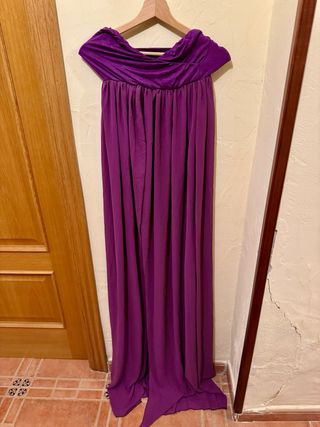 Vestido premamá morado para fotos
