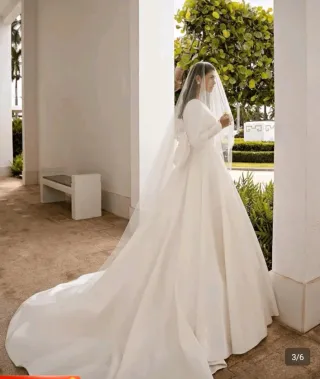 Vestido de Novia Satén Elegante con Lazo