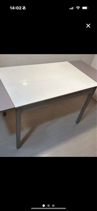 Mesa de cocina extensible blanca 100x70