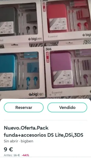 NUEVO. 2 Packs fundas DSi con accesorios