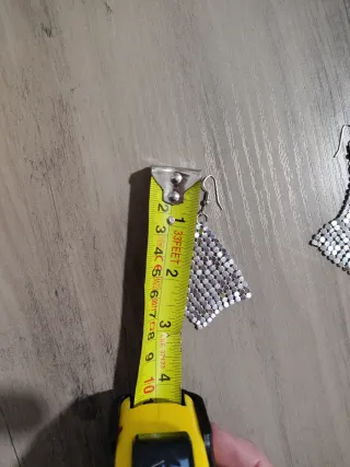 Pendientes largos plateados