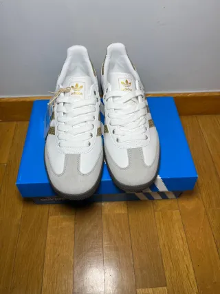 Adidas Samba OG Blancas y Doradas Talla 39