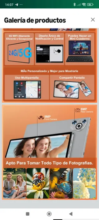 Tablet Dghrti Tab30 5G WiFi Android 15