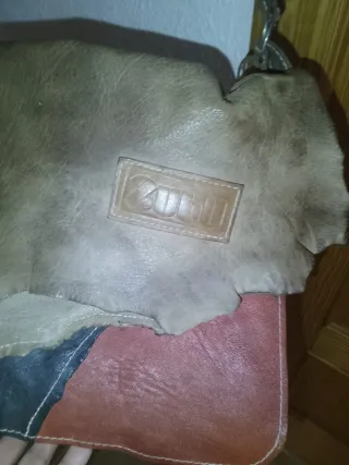 Bolso Piel de Alamo Marrón y Rojo