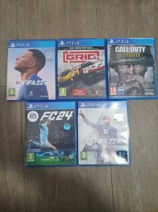 Juegos: FIFA 22, GRID, Call of duty, FC24, FC23