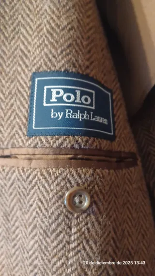 Blazer Ralph Lauren Tweed Espiga Marrón